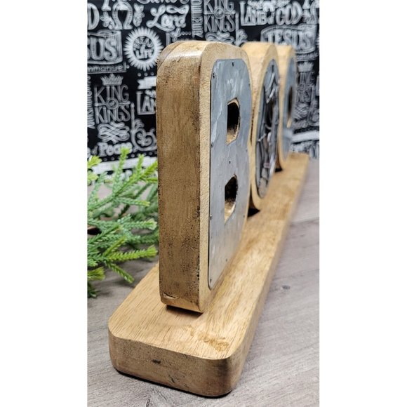 Halloween Wood Boo Tabletop Sign Decor With Metal Spider Web Farmhouse - Picture 3 of 12